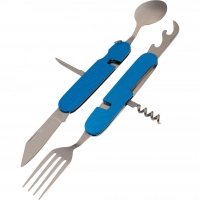 Многофункциональный походный нож (ложка,вилка,нож) 6-в-1, синий купить в Воронеже