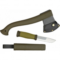 Набор Morakniv Outdoor Kit MG, нож Morakniv 2000 сталь Sandvik 12C27, цвет зеленый + топор купить в Воронеже