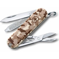 Нож перочинный Victorinox CLASSIC, сталь X55CrMo14, рукоять Cellidor®, песочный камуфляж купить в Воронеже