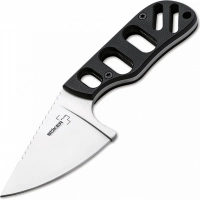 Нож с фиксированным клинком шейный Chad Los Banos Design SFB Neck, Boker Plus 02BO321, сталь 440C Satin, рукоять стеклотекстолит G10 купить в Воронеже