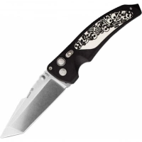 Нож складной Hogue EX-03 Stone-Tumbled Tanto, Skulls & Bones, сталь 154CM, рукоять инженерный пластик купить в Воронеже