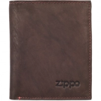 Портмоне ZIPPO, коричневое, натуральная кожа, 10×1,5×12,3 см купить в Воронеже