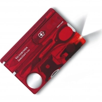 Швейцарская карта Victorinox SwissCard Lite, сталь X50CrMoV15, рукоять ABS-пластик, полупрозрачный красный купить в Воронеже