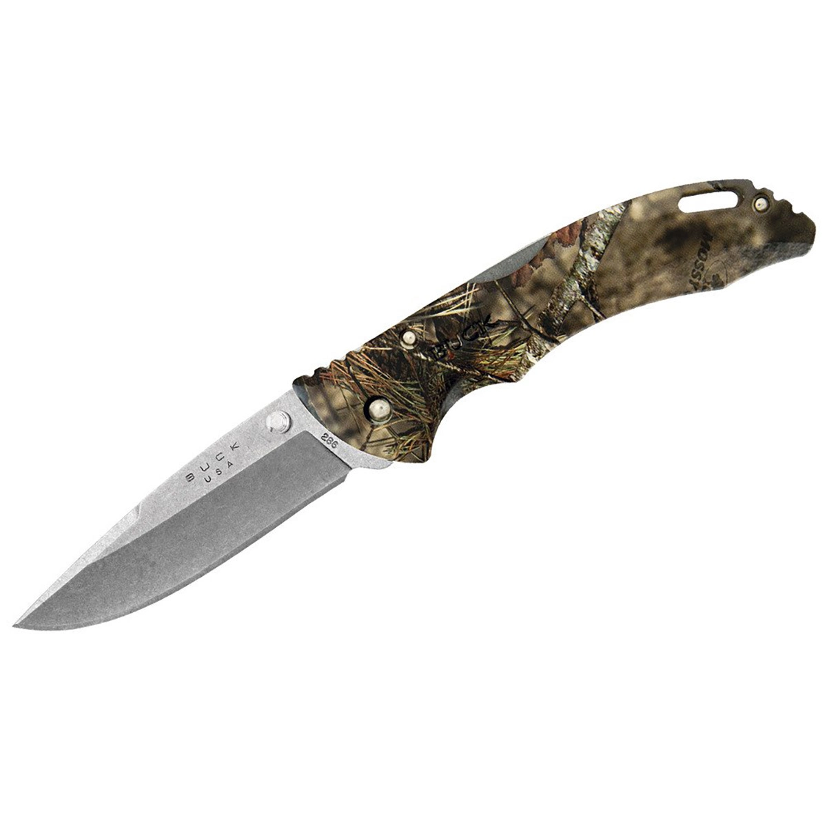 Складной нож Buck Bantam Mossy Oak Camo, сталь 420НС, рукоять  нейлон