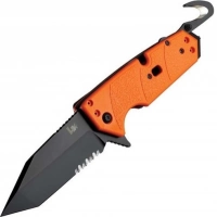 Складной нож Hogue Elishewitz Karma Tanto, клинок черный, сталь 154CM, рукоять оранжевый G10 купить в Воронеже