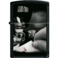 Зажигалка ZIPPO All In, латунь с покрытием Black Matte, чёрная, матовая, 36x12x56 мм купить в Воронеже