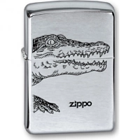 Зажигалка ZIPPO Alligator, с покрытием Brushed Chrome, латунь/сталь, серебристая, матовая, 36x12x56 купить в Воронеже