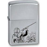 Зажигалка ZIPPO Hunter, с покрытием Satin Chrome™, латунь/сталь, серебристая, матовая, 36x12x56 мм купить в Воронеже